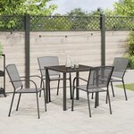vidaXL Set de salle à manger de jardin 5 pièces en acier anthracite