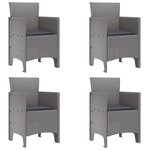 vidaXL Ensemble de 5 pièces de Salle à Manger de Jardin avec Coussin Gris Clair Rattan Poly