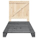 vidaXL Cadre de lit sans matelas gris 90x200 cm bois de pin massif