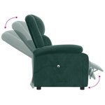 vidaXL Fauteuil inclinable électrique vert foncé velours