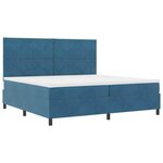 vidaXL Lit à ressorts avec matelas Bleu foncé 200 x 200 cm Velours