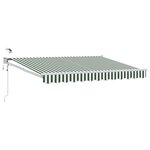 vidaXL Auvent rétractable électrique Vert et blanc 3 5 x 2 5 m