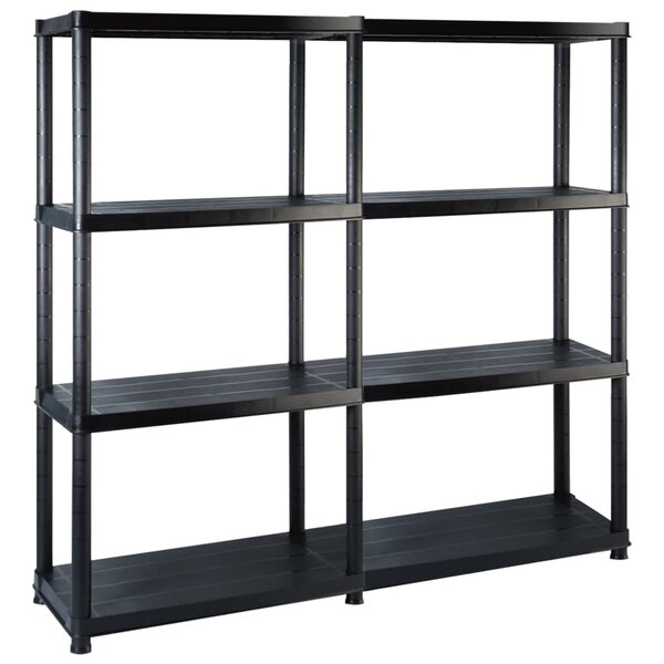 vidaXL Étagère de rangement à 4 niveaux Noir 122x30 5x130 cm Plastique