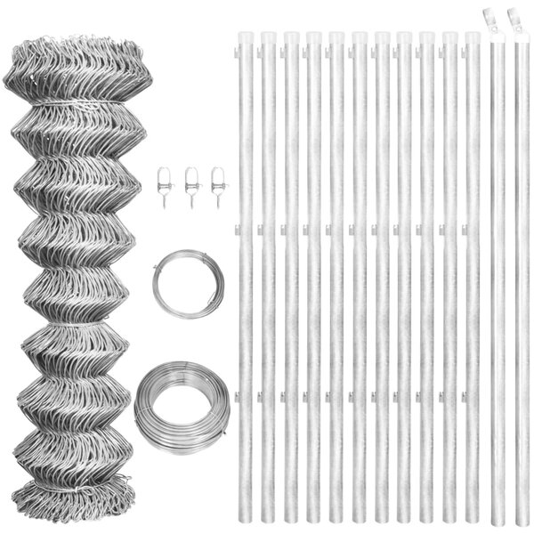 vidaXL Clôture à mailles avec poteaux Acier galvanisé 25x1 25m Argenté