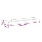 vidaXL Étagères à rebord pour cadre photo 2 Pièces Gris 40x9x3 cm MDF