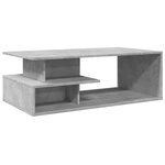 vidaXL Table basse gris béton 102x55x35 cm bois d'ingénierie