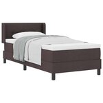 vidaXL Lit à ressorts avec tête de lit Marron foncé 200 x 90 cm tissu