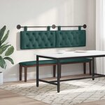 vidaXL Tête de lit suspendue Vert foncé Tissu