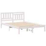 vidaXL Cadre de lit avec tête de lit Blanc 140 x 190 cm Pin massif