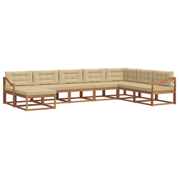 vidaXL Ensemble de canapés d'extérieur 8 pc Naturel et Beige