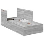 Cadre de lit de rangement vidaXL Gris Sonoma 90x190 cm