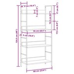 vidaXL Bibliothèque à 4 niveaux noir 60x27 6x124 5cm bois d'ingénierie