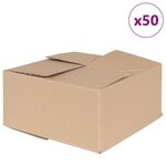 vidaXL Boîte Pliable 50 Pièces Marron 30 x 30 x 15 cm Carton