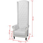 vidaXL Chaise à dossier haut blanc similicuir