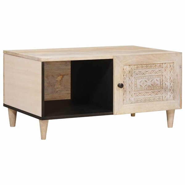 vidaXL Table basse Beige 80 x 50 x 40 cm bois de manguier massif