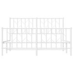 vidaXL Cadre de lit métal sans matelas et pied de lit blanc 140x200 cm