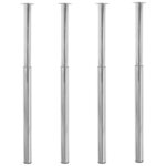 vidaXL Pieds de table télescopiques 4 Pièces Chrome 710 mm - 1100 mm