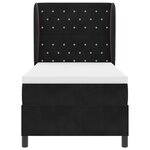 vidaXL Lit à ressorts avec matelas Noir 90 x 200 cm Velours
