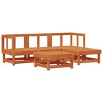 vidaXL Ensemble de salon de jardin 15 Pièces Brun cire Bois de pin massif