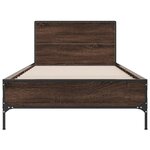 vidaXL Cadre de lit chêne marron 90x190 cm bois d'ingénierie et métal