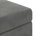 vidaXL Tabouret Gris foncé 101 x 41 x 40 cm Velours et Bois Composite