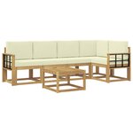 vidaXL Ensemble de canapés d'extérieur 6 pc Blanc et crème