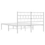 vidaXL Cadre de lit métal sans matelas et tête de lit blanc 140x190 cm