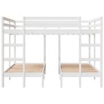 vidaXL Lit superposé triple blanc 160x200/80x160 cm bois de pin massif