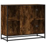 vidaXL Buffet chêne fumé 92x35x76 cm bois d'ingénierie