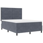 vidaXL Lit à ressorts avec matelas Gris foncé 140 x 190 cm Velours