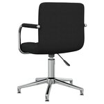 vidaXL Chaise pivotante de salle à manger Noir Tissu