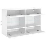 vidaXL Meuble TV mural avec lumières LED blanc 98 5x30x60 5 cm