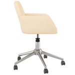 vidaXL Chaise pivotante de bureau Crème Tissu