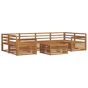 vidaXL Ensemble de canapés d'extérieur 7 Pièces Naturel
