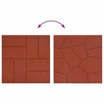 vidaXL Pierre de marchage 6 pièces Rouge 40 5 x 40 5 x 2 cm Caoutchouc