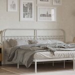 vidaXL Tête de lit métal blanc 193 cm