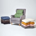 Coussin lombaire ergonomique en coton  Bleu marine - HOMESCAPES