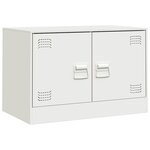 vidaXL Meubles TV 2 Pièces blanc 67x39x44 cm acier