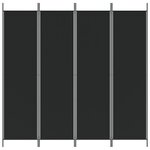 vidaXL Cloison de séparation 4 panneaux Noir 200x200 cm Tissu