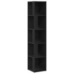 Meuble d'angle vidaXL Noir Chêne 33x33x164 5 cm en bois d'ingénierie