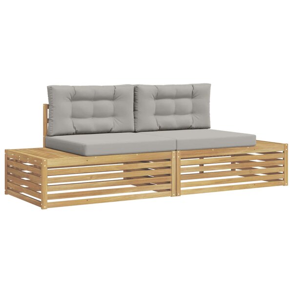 vidaXL 2 pc Ensemble de canapés d'extérieur Polyester Blanc