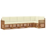 vidaXL Ensemble de canapés d'extérieur 6 pc Naturel et Crème Polyester