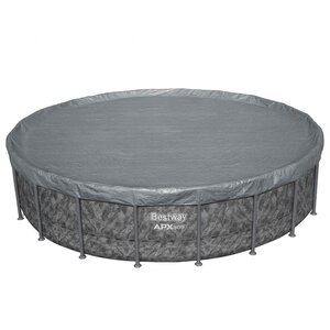 Bestway Couverture de piscine Ø6 1 m Rond Polyester Gris