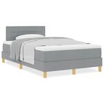 vidaXL Lit avec sommier avec matelas gris clair 120x200 cm en tissu