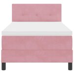 vidaXL Lit à ressorts avec tête de lit Rose 90 x 200 cm Velours
