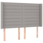 vidaXL Tête de lit à LED Gris clair 147x16x118/128 cm Tissu