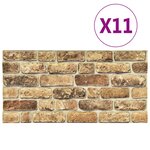 Vidaxl panneaux muraux 3d avec design de brique sable foncé 11 pcs eps