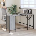 vidaXL Bureau sonoma gris 141x141x75 cm bois d'ingénierie