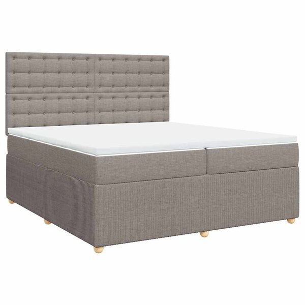 vidaXL Sommier à lattes de lit avec matelas Taupe 200x200 cm Tissu