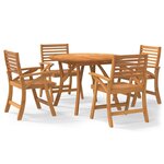 vidaXL Ensemble à manger de jardin 5 Pièces Bois d'acacia solide